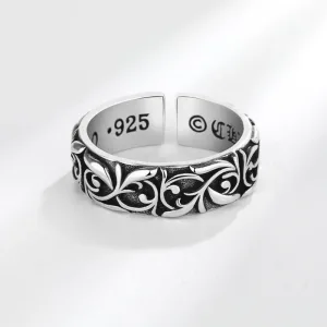 Bague Couleur Argent Gothique