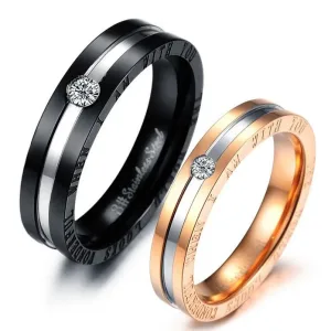 Bague Acier Inoxydable Couleur Or noir