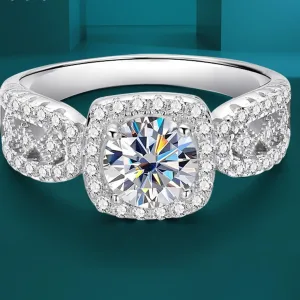 Bague Argent S925, Diamant Moissanite