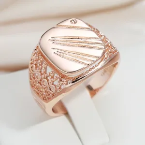 Bague Or Rose 585rg Pour Homme