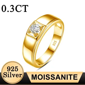 Bague Or 18K, Argent 925 Moissanite 3K