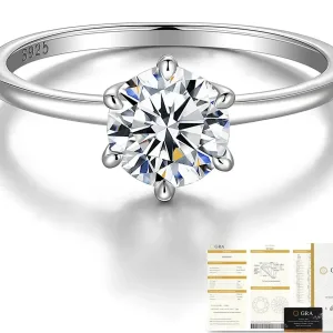 Bague De Fiançailles, Argent S925, Moissanite