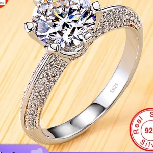 Bague Argent S925, Moissanite 2K