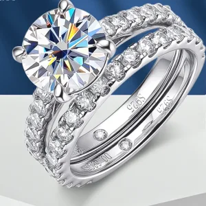 Bagues Argent S925 Plaqué Or Blanc 18K