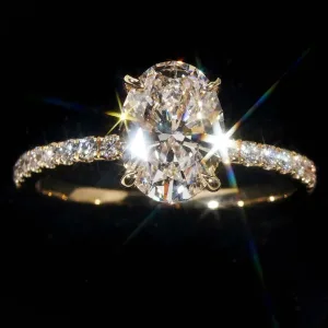 Bague Argent S925 Plaqué Or Blanc 18 K Femme