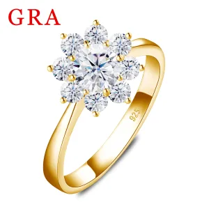 Bague Argent, Couleur Or Jaune, Rose, Moissanite 1K