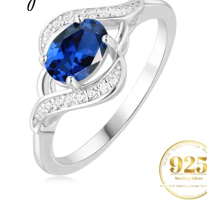Bague Argent S925 Saphir Bleu