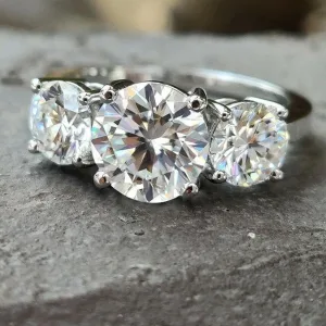 Bague Argent S925 Moissanite De 4 K Femme