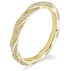 Alliance Argent S925 Plaquée Or 14K Pour Femme