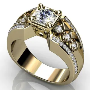 Bague En Or 14 K Diamant 2k