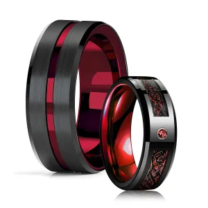 Bague En Acier Inoxydable En Fibre De Carbone Homme