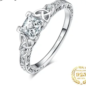Bague Argent Sterling 925 Diamant Simulé 5a
