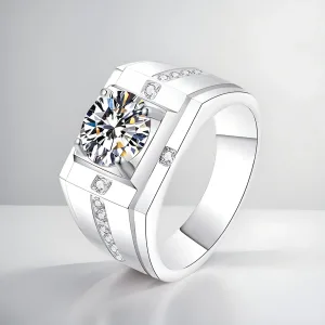 Bagues En Argent Sterling 925 Plaquées Or Blanc 18k Pour Homme
