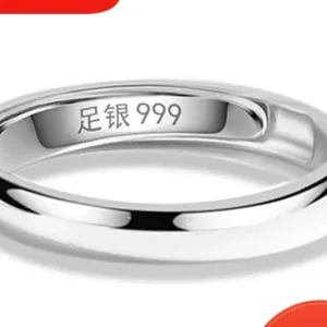 Bague En Argent Pur Réglable Femme Homme