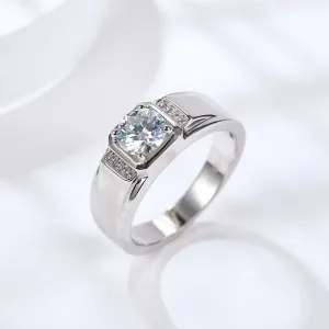 Bague En Argent S925 Plaqué Or Blanc 18k Pour Homme