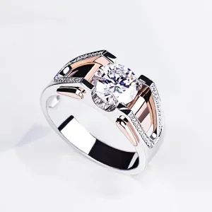 Bague En Or Blanc 14 Carats Unisexe