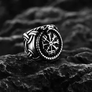 Bague En Acier Titane Avec Runes Celtiques Pour Homme