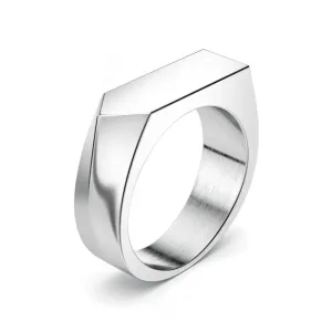 Bague Chevalière En Acier Inoxydable Unisexe