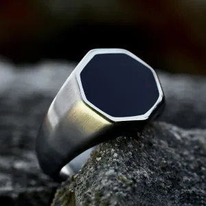 Bague En Acier Inoxydable De Forme Octogonale Hautement Polie