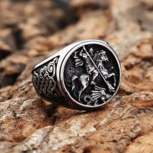 Bague Vintage En Acier Inoxydable Pour Homme
