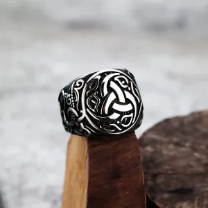 Bague En Acier Inoxydable Style Dragon Pour Homme