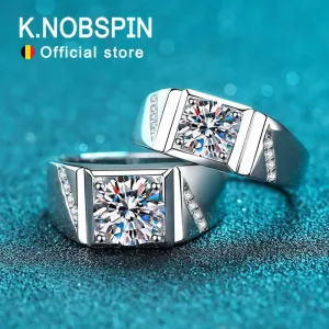 Bague Argent S925 Homme Moissanite D Vvs1, Certifiée Gra