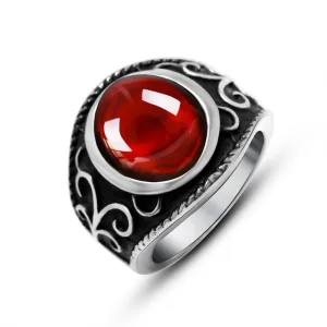 Bague Gothique Vintage Rouge