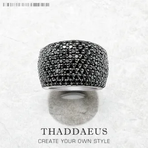 Bague Cocktail Pavée Noire