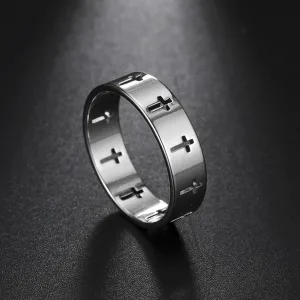 Bague Gothique Acier Inoxydable Croix De Jésus