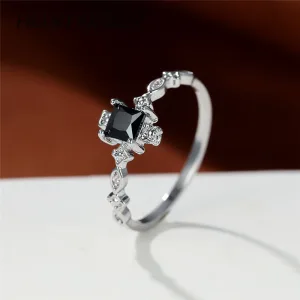 Bague Argent 925 Pierre Obsidienne Et Zircone