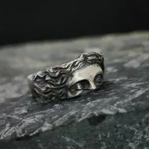 Bague Demi-visage Vénus Ouverture Réglable Unisexe