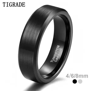 Bague En Carbure De Tungstène Noir Unisexe