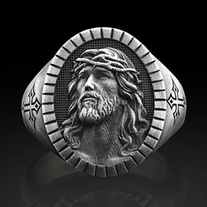 Bague Gothique Forme De Jésus Pour Homme