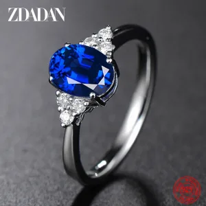 Bague Argent 925 Avec Saphir Femme