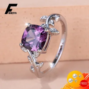 Bague Tendance En Argent 925 Avec Améthyste