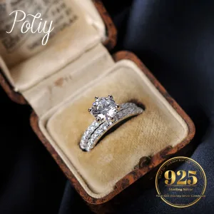 Bague De Fiançailles En Argent Sterling 925 Et Zircone Cubique De 15 Ct