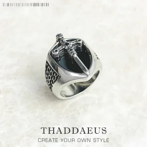 Bague Épée Mystique En Argent S925 Unisexe