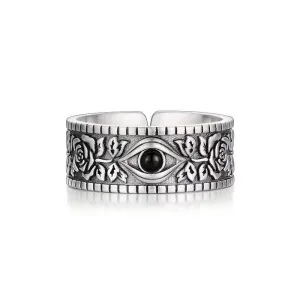 Bague Réglable En Argent Avec Fleur Pour Femme
