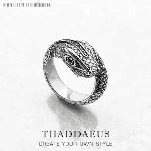 Bague Serpent En Argent Sterling 925